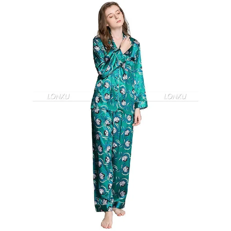 Floral Silk Women Pajama Set