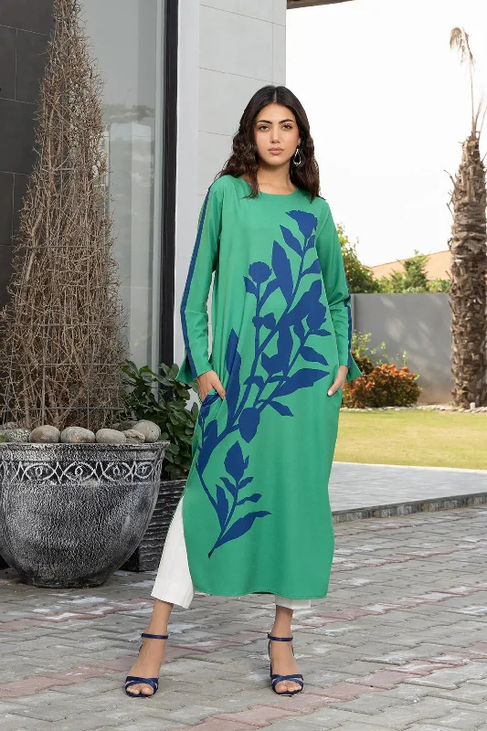 Women's Blue Tulips Kaftan - Rangnaari Cozy Evening Gown