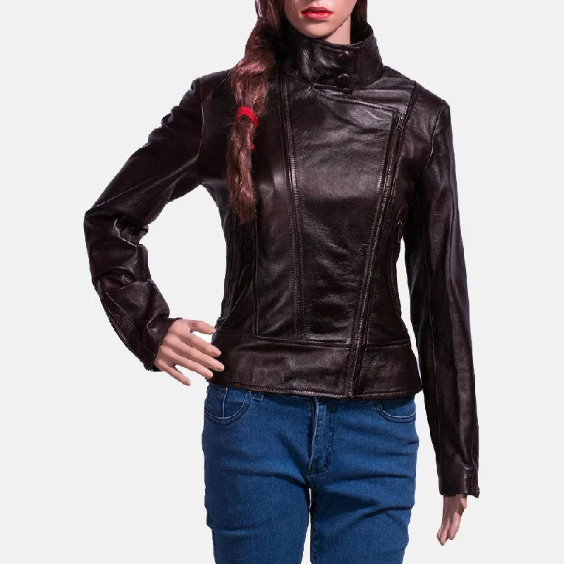 Express Smolder Black Leather Biker Jacket for Women