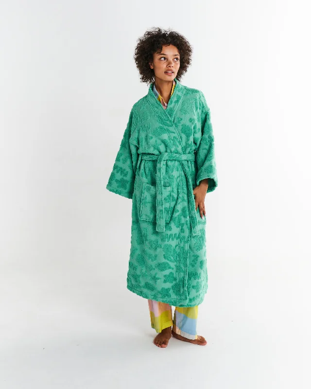 Jade Rock Pool Terry Bath Robe Spa Luxury Robe