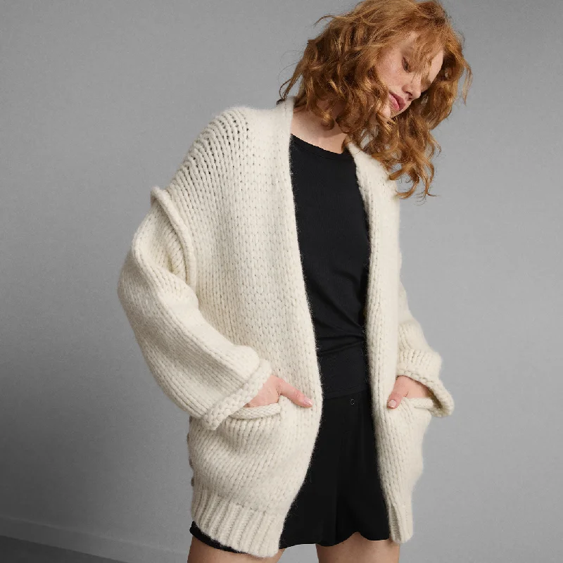 Lofty Wool Whip Stitch Cardigan Warm Robe Gown