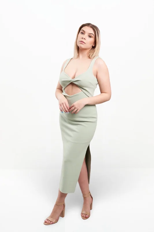 JOELLE MIDI DRESS (AVOCADO)