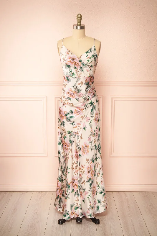 Joulanne | Floral Maxi Dress with High Slit