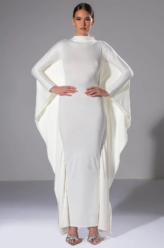 LIKE A STATUE BUTTERFLY SLEEVE MAXI DRESS