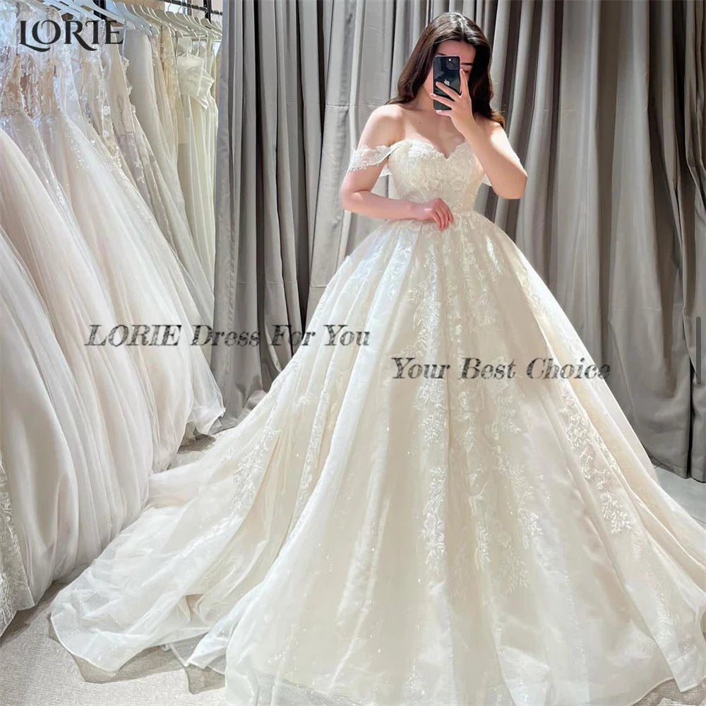 Wedding Dresses Appliques Off Shoulder A-Line Bridal Gowns