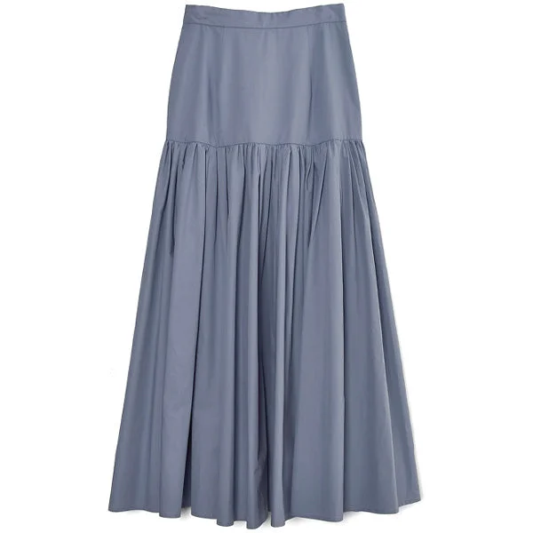 GATHER TIERED MAXI SKIRT/BLUE(12109-6042)