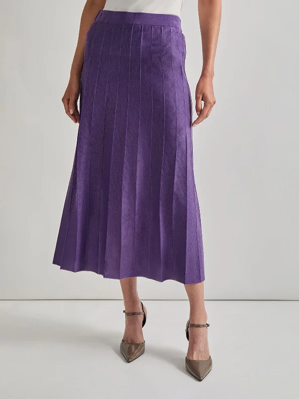 A-Line Tonal Spaced Rib Knit Maxi Skirt