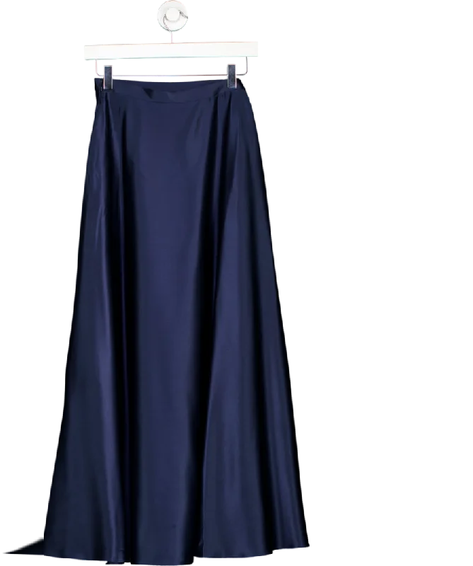 Lily Silk Blue Selene Umbrella Maxi Skirt UK 6