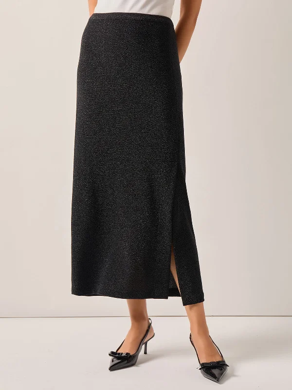 Modern Fit Sparkle Stretch Woven Straight Maxi Skirt