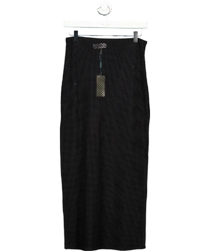 Sea Level Swim Surf Mesh Long Skirt Black UK S