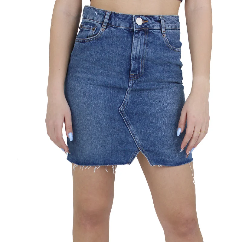 Women's Ripped Denim Skirt,Blue