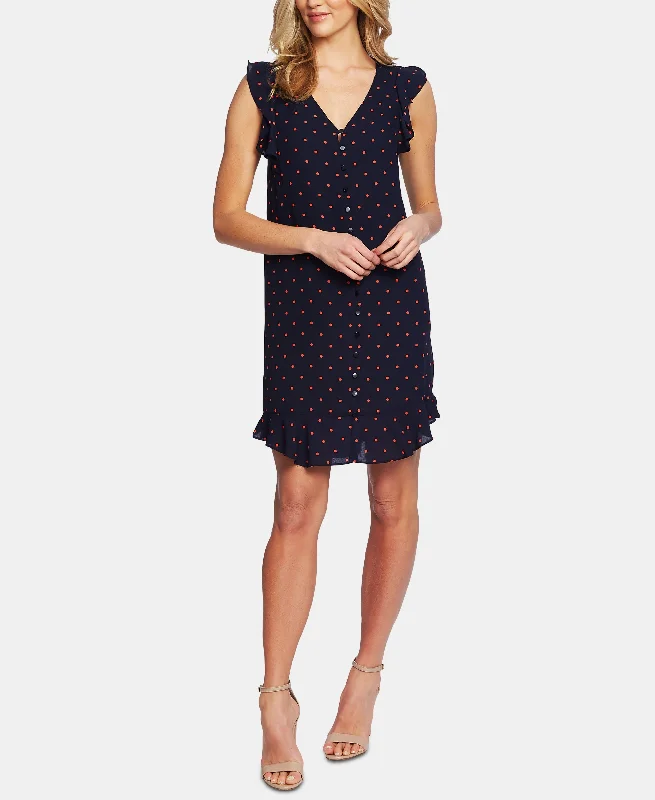 Cece Ruffled Polka Dot Dress