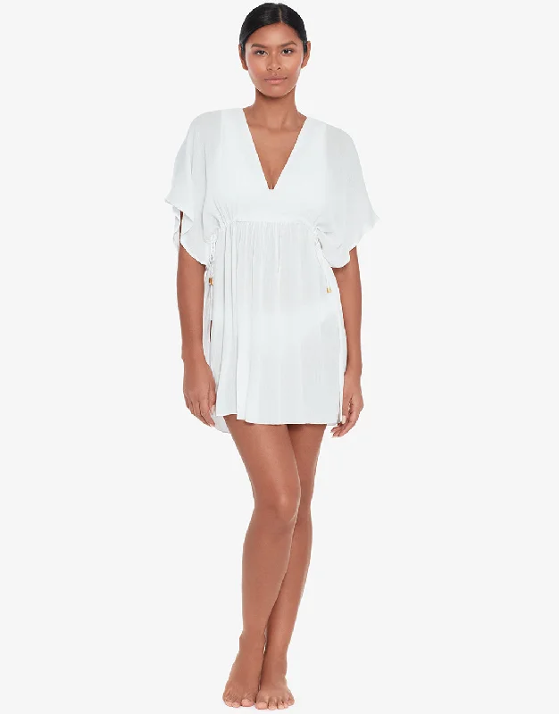 Crinkle Tunic Beach Dress - White