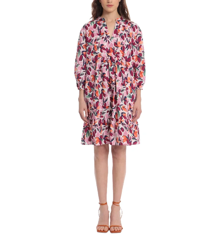 Donna Morgan Printed Cotton A Line Dress