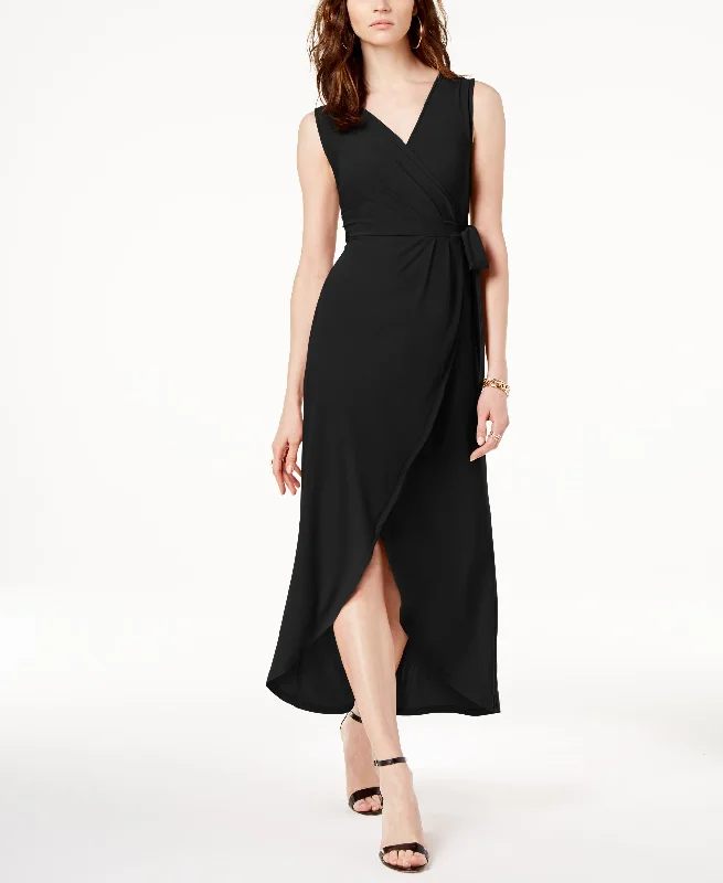 Faux Wrap Tulip Hem Dress