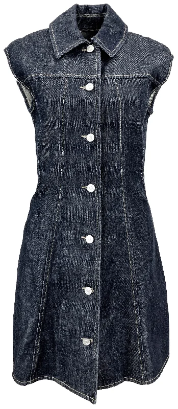 Givenchy Fitted Button Up Denim Dress in Indigo