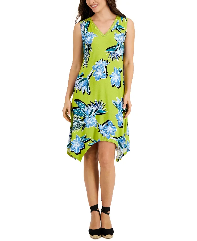 JM Collection Petite Printed Sleeveless Shift Dress