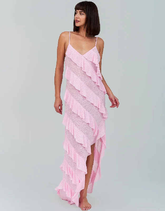 Mermaid Ruffle Dress - Light Pink