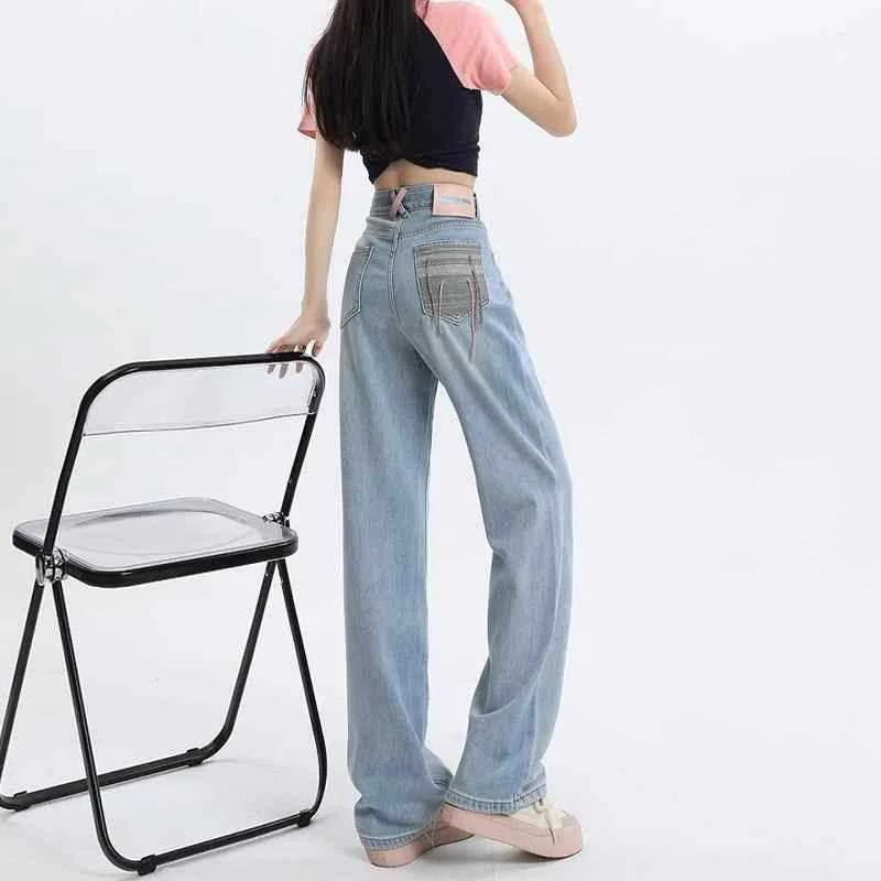 NiDELL: Women’s Vintage Wide Leg Denim Trousers For Autumn