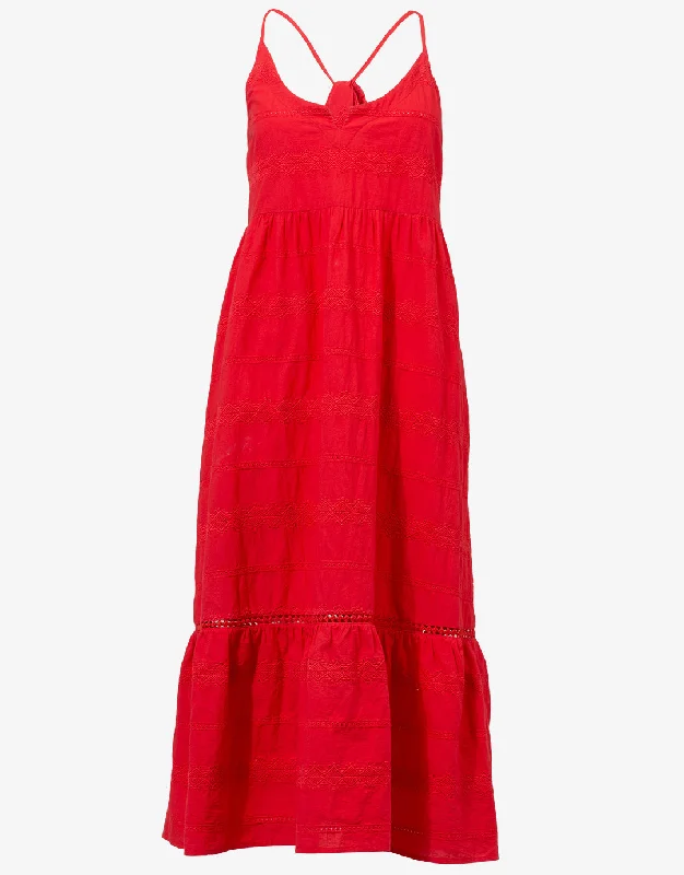 Numana Scoop Neck Dress - Red