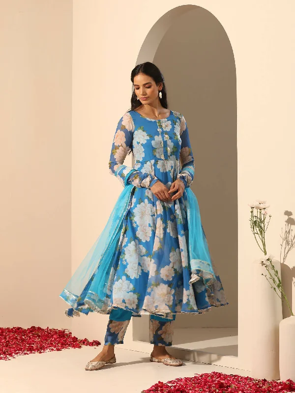 Pomcha Jaipur Blue Gul Fiza Anarkali Set