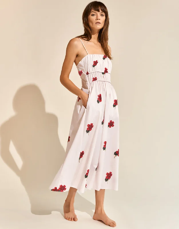 The Bloom Dress - White Red