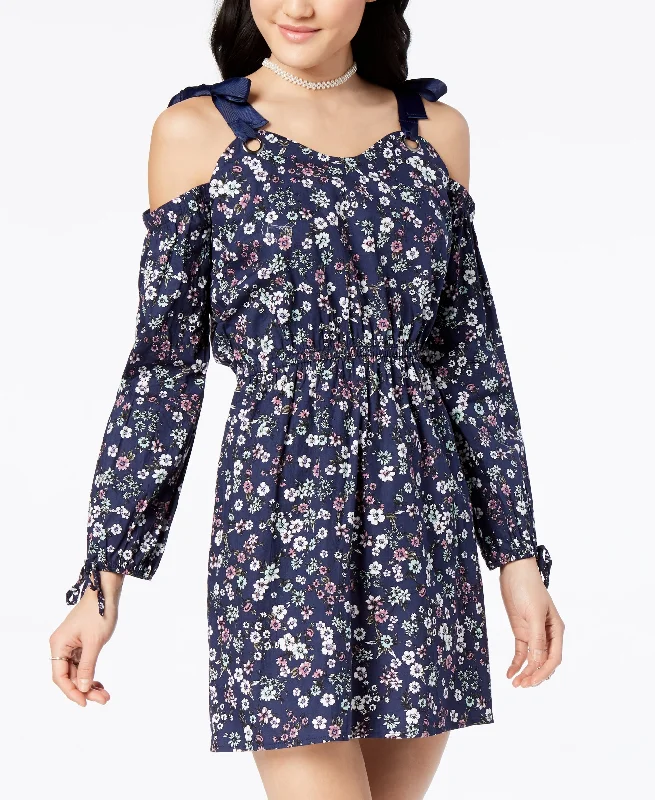 Ultra Flirt Juniors Printed Off The Shoulder Dress