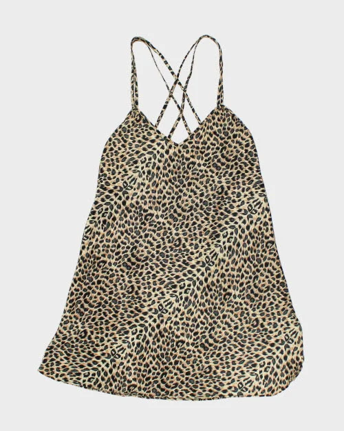 Vintage 90s La Vie En Rose Leopard Slip - S