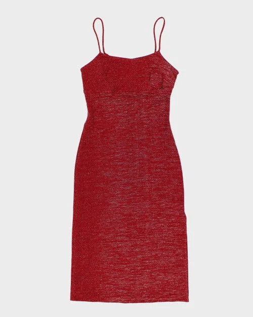 Y2k 00s Sparkly Red Dress - S