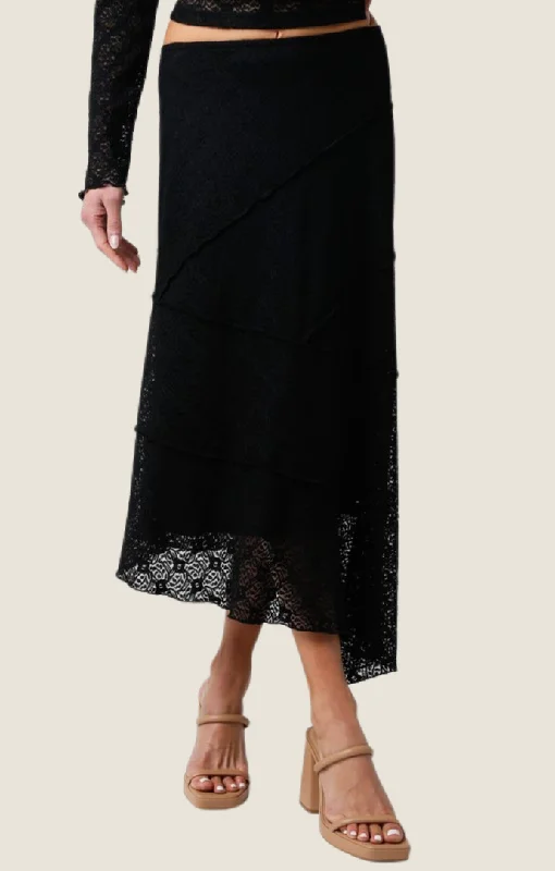 Clairo Black Lace Midi Skirt