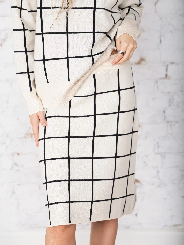 Fabiola Checkered Midi Skirt