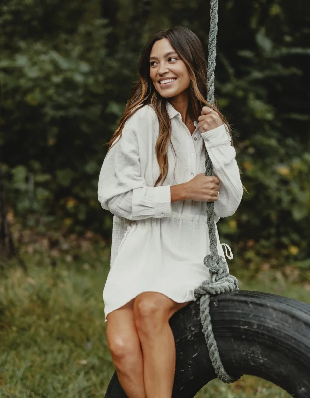 Kalo Shirt Dress in Ivory