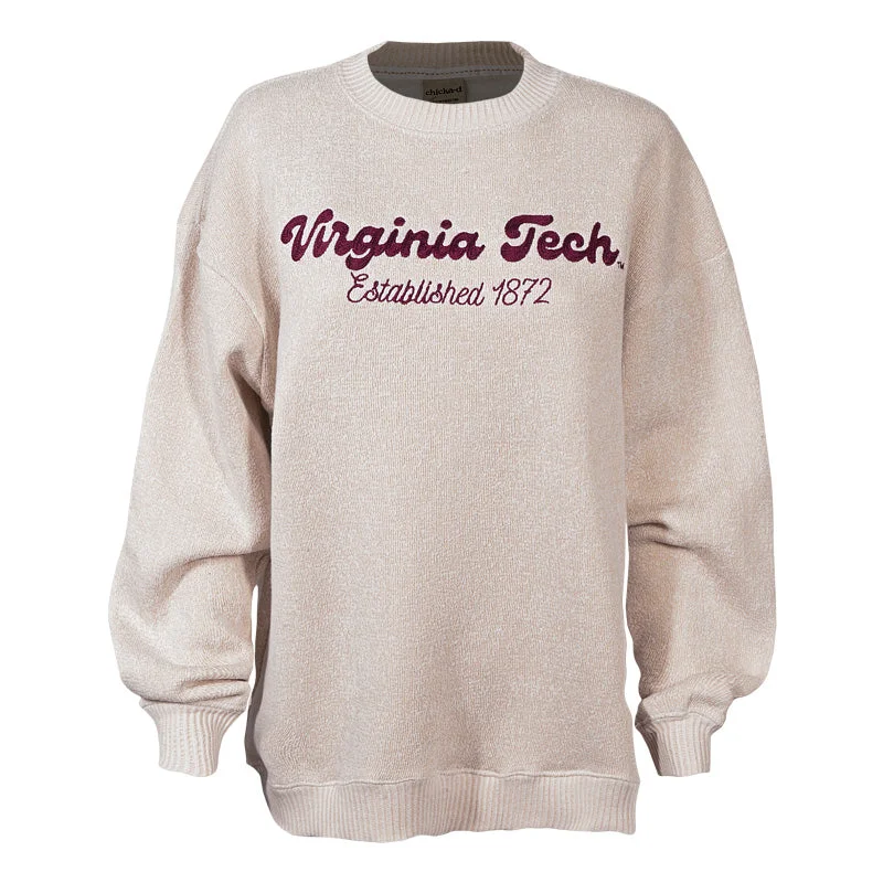 Virginia Tech Women's Warm Up Crew Sweatershirt: Natural