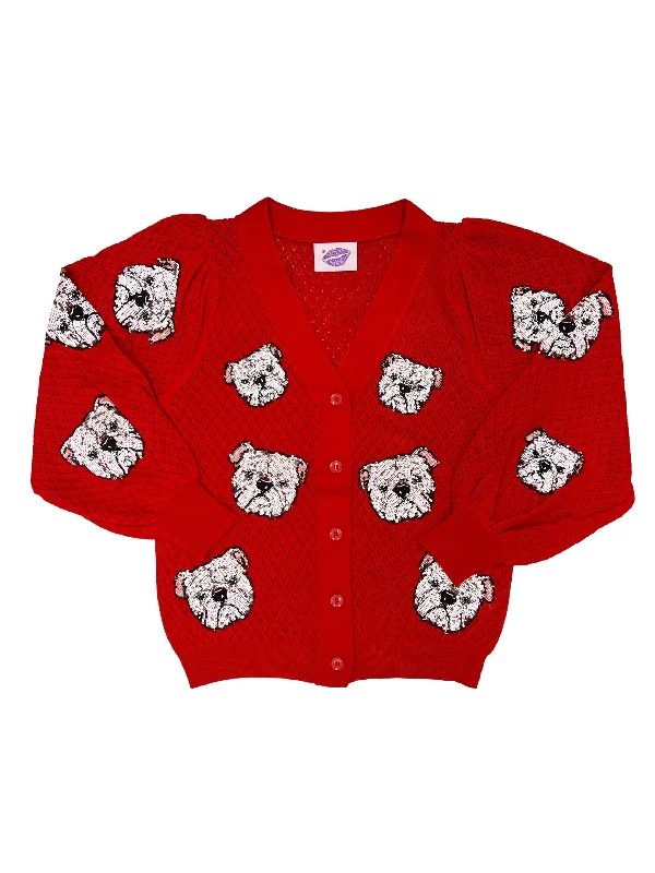 PERFECT PUFF CARDIGAN- BULLDOGS