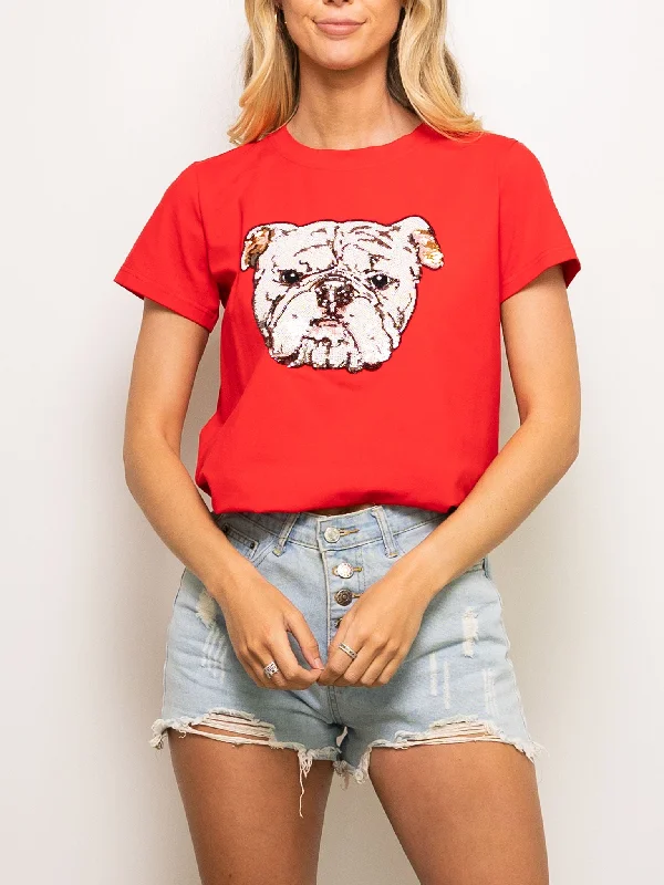 Red Bulldog Head tee