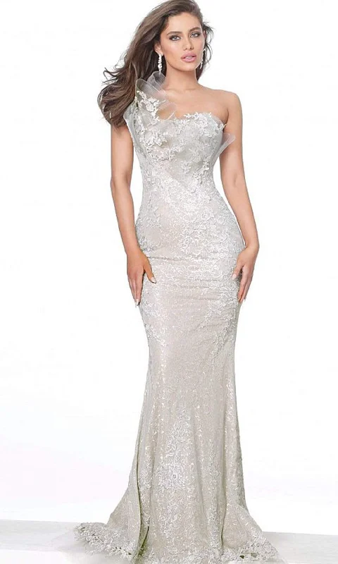 Jovani - Illusion Lace Sweetheart Long Gown 03904SC