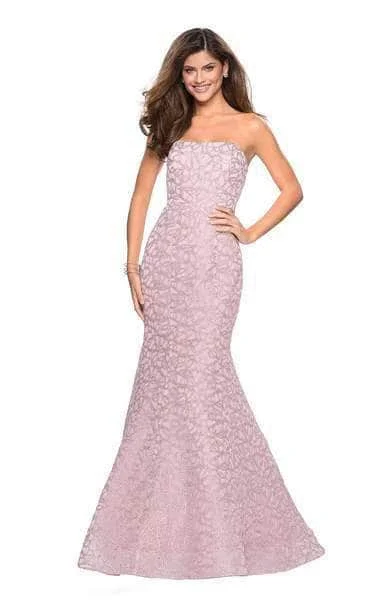 La Femme - Sweetheart Lace Evening Gown 27267SC - 1 pc Light Pink In Size 4 Available