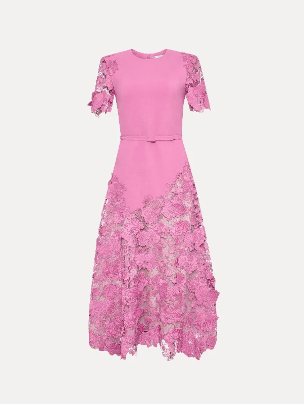 Orchid Guipure Lace Inset Dress