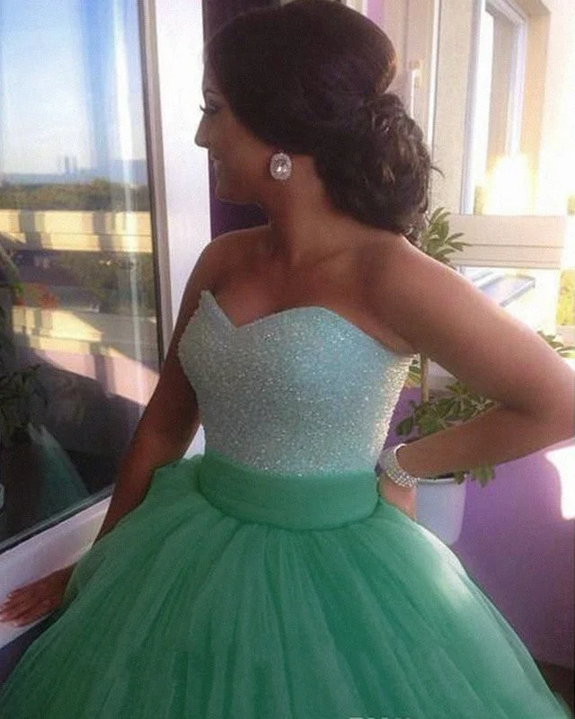 Sage Green Plus Size Prom Dresses Sweetheart Corset Ball Gown