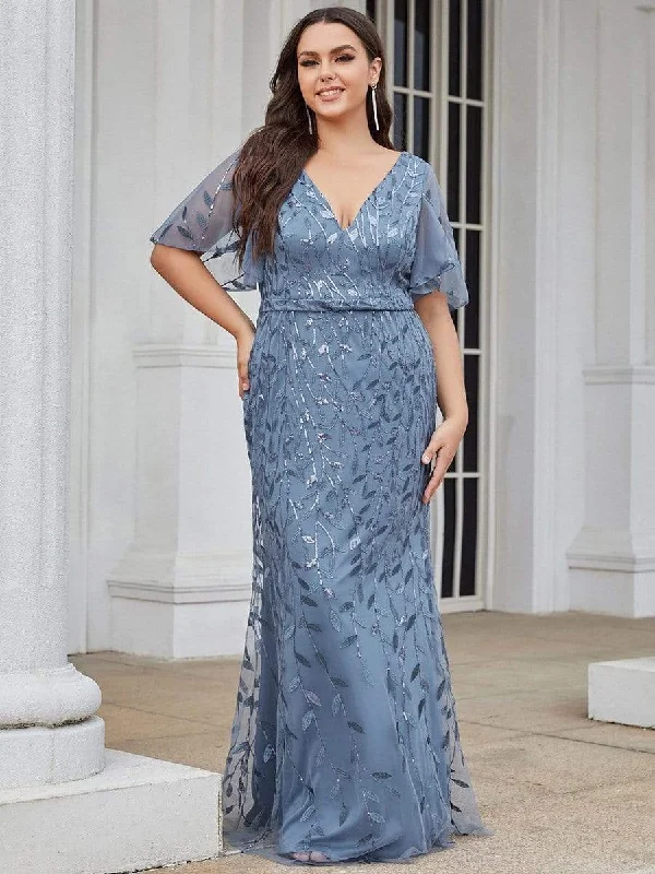 Plus Size Long Mermaid Formal Dresses for Weddings