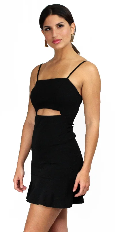 After Hours Black Cutoff Bodycon Dress