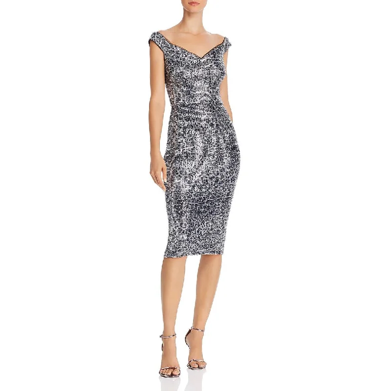 Aqua Womens Sequined Above Knee Bodycon Dress