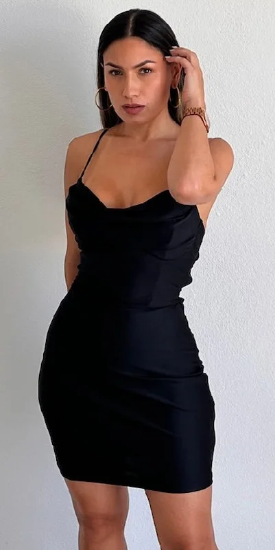 Confident Allure Black Bodycon Dress