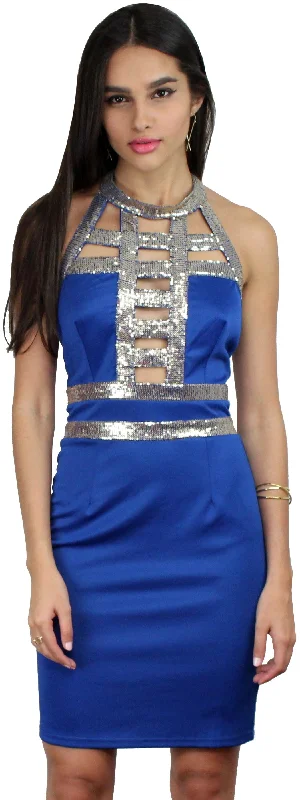 Sequins a Good Time Blue Bodycon Dress